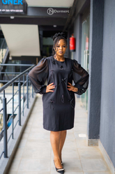 Elegant stylish black shift dress
