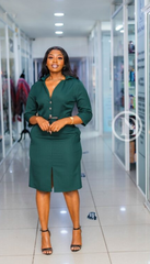 Elegant emerald green sheath dress