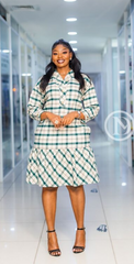 Elegant plaid shirt dress