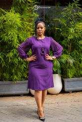 Elegant purple shift dress