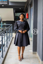 Elegant black skater dress