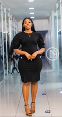 Elegant black bodycon dress