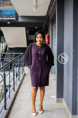 Elegant dark purple shift dress