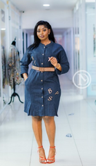 Elegant denim shirt dress