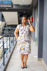 Elegant abstract print dress