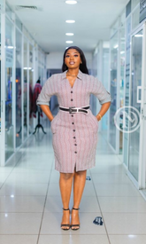 Elegant stylish tweed shirt dress