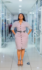 Elegant stylish tweed shirt dress