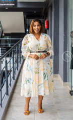 Elegant floral midi dress