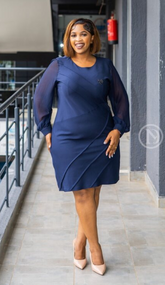 Elegant navy blue shift dress