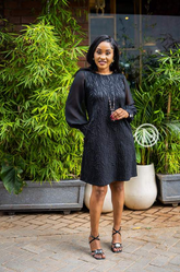 Elegant black shift dress