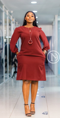 Elegant burgundy shift dress