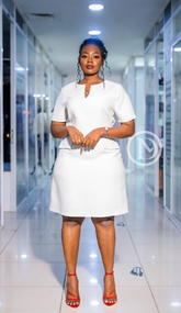 Elegant chic white dress