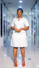 Elegant chic white dress