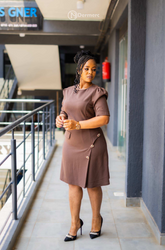 Elegant chic taupe dress