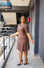 Elegant chic taupe dress