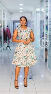 Chic floral sleeveless skater dress