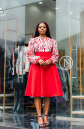 Elegant red skater dress