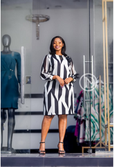 elegant long sleeved shift dress