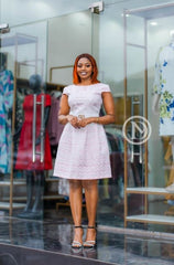 Elegant light pink skater dress