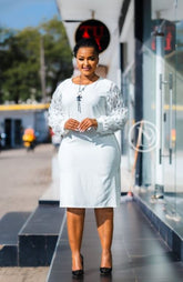 Elegant white shift dress