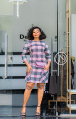 Elegant checkered shift dress