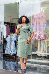 Elegant sage green dress
