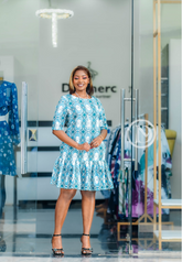 Elegant patterned shift dress