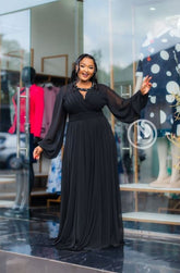 Elegant black maxi dress