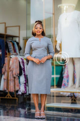 Elegant light grey official dress
