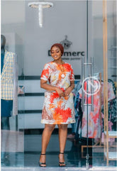 Vibrant floral shift dress