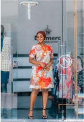 Vibrant floral shift dress