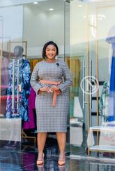 Elegant checked office dress