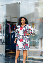 Elegant patterned shift dress