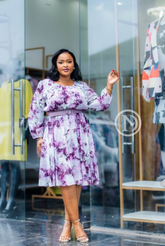 Beautiful purple floral skater dress