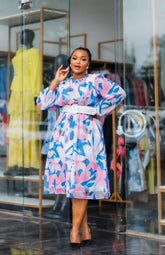 Elegant multicolored midi dress