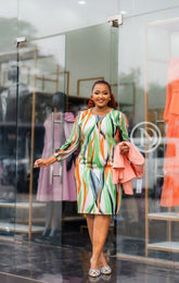 Elegant multicolor shift dress