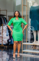 Elegant vibrant green sheath dress