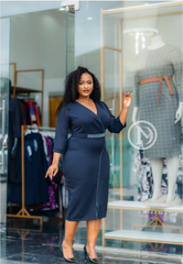 Navy blue office dress