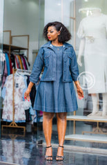 Elegant denim dress with jacket
