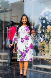 Elegant floral shift dress