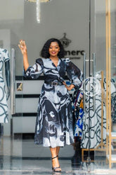 Elegant multicolor midi dress