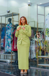 Elegant lime green suit set