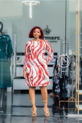 Elegant multicolored shift dress