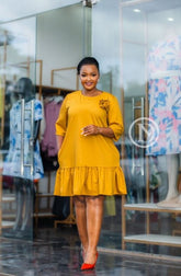 Elegant A-Line dress with ruffled hem