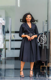 Elegant black skater dress