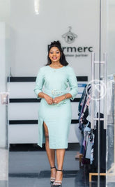 Elegant, chic mint green dress