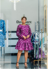 Elegant purple shift dress
