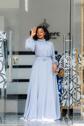 Elegant soft lilac maxi dress