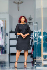 Elegant black shift dress
