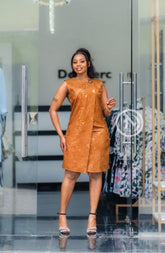 Chic burnt orange sheath dress